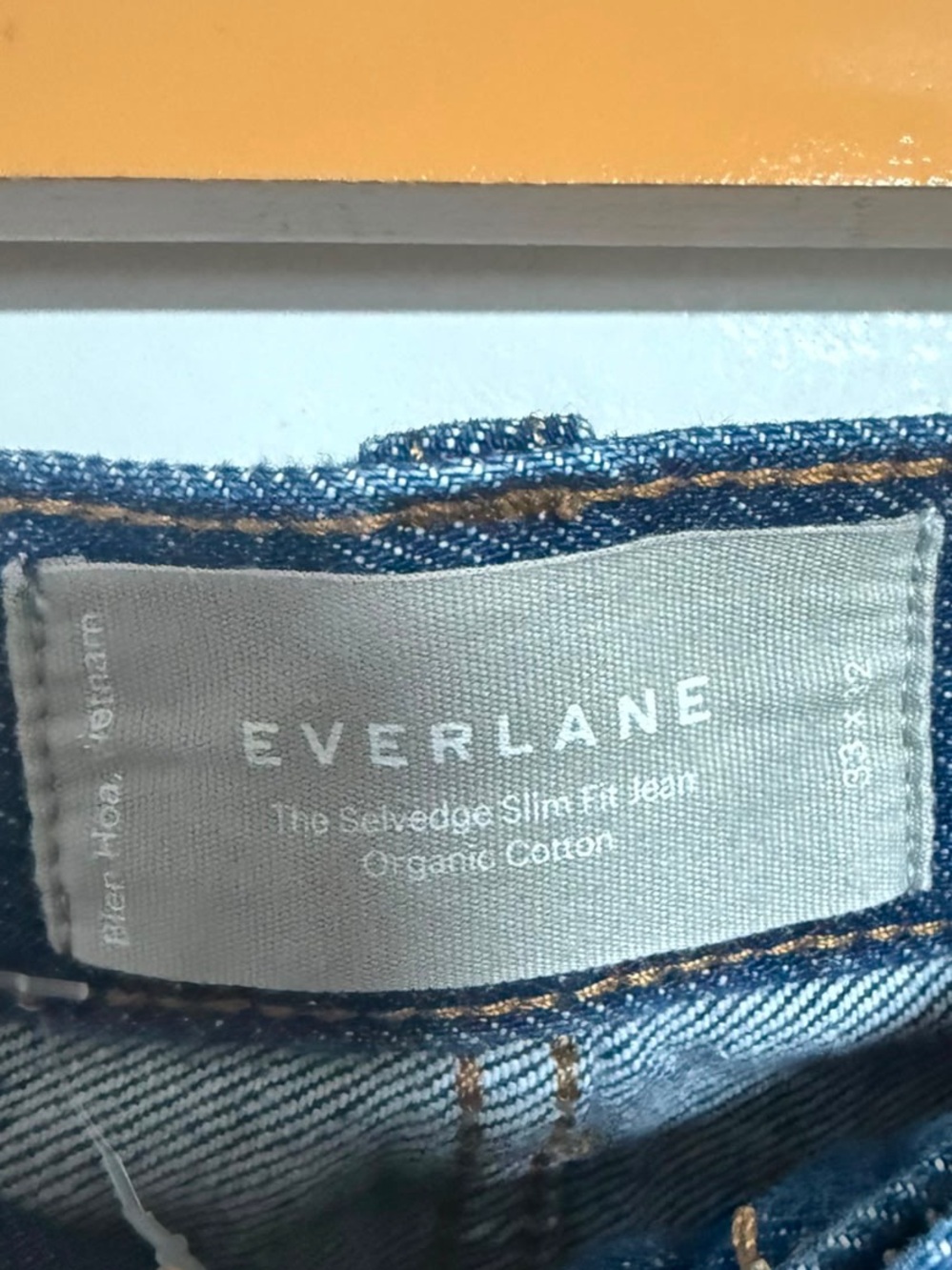 Everlane The Selvedge Slim Fit Jean Organic Cotton Dark Wash 33x32 - Picture 3 of 7